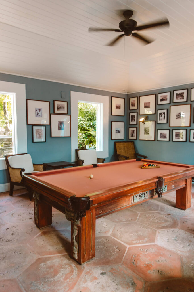 Billiards room at the Pink Sands Resort