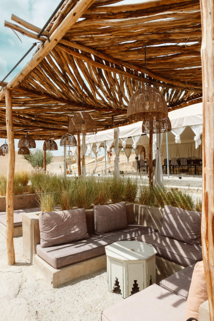 Lounge at BE Agafay luxury desert camp