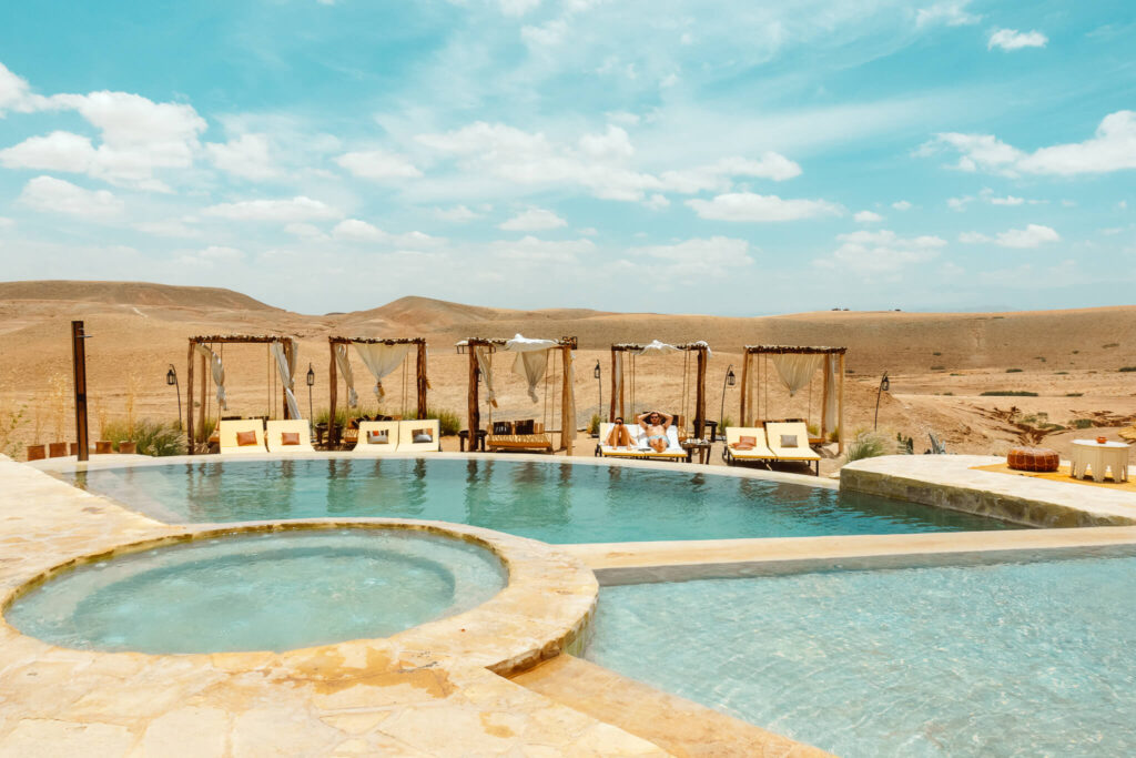 Swimming pool at BE Agafay desert camp