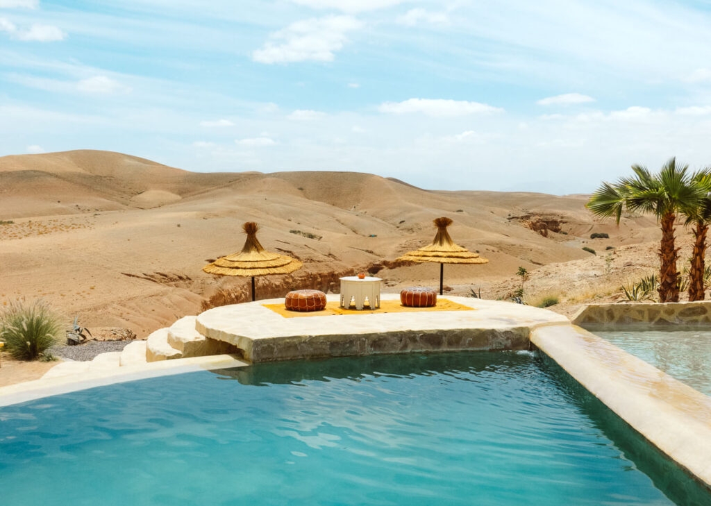 Swimming pool at BE Agafay desert camp