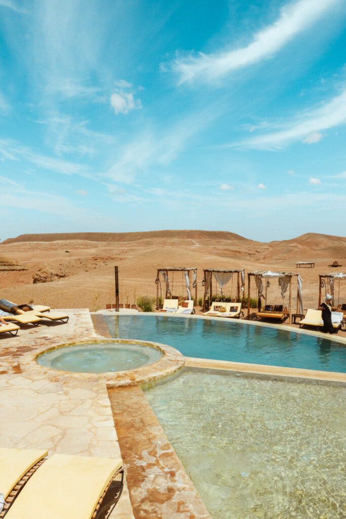 Swimming pool at BE Agafay desert camp