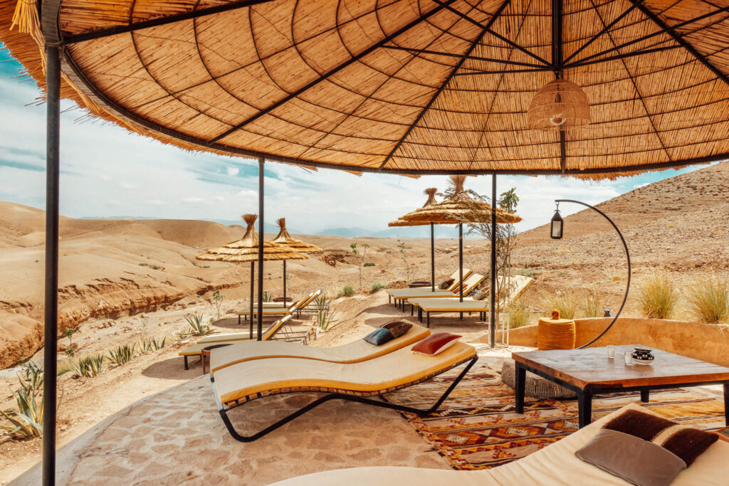 Lounge at BE Agafay desert camp