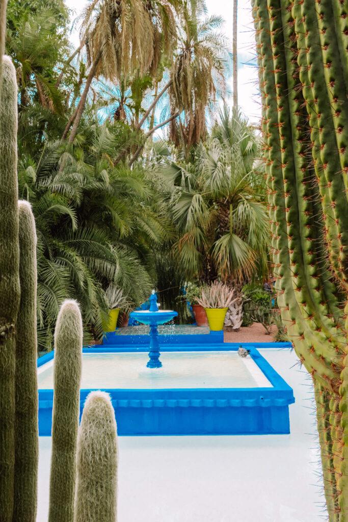 Fountain at Jardin Majorelle botanical garden