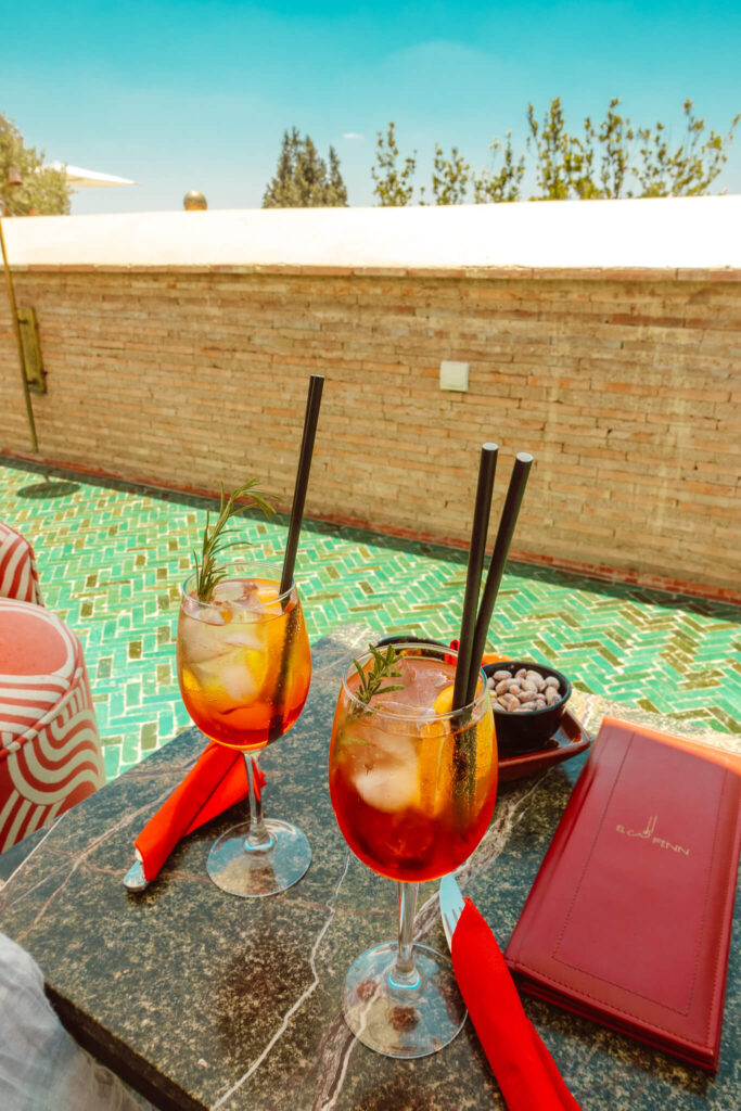 Aperol Spritz on the El Fenn Riad Rooftop