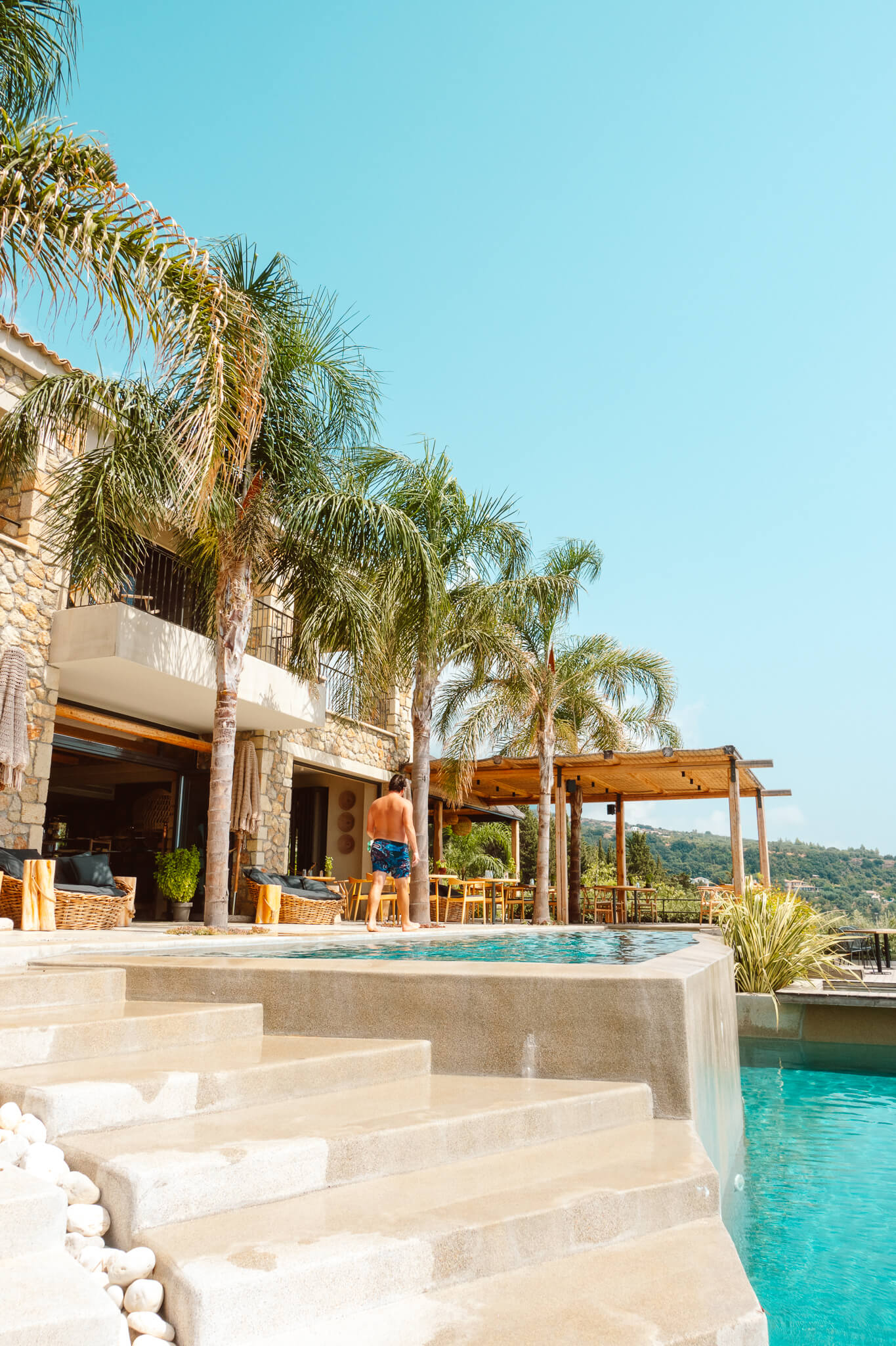 Infinity pool at F Zeen in Kefalonia